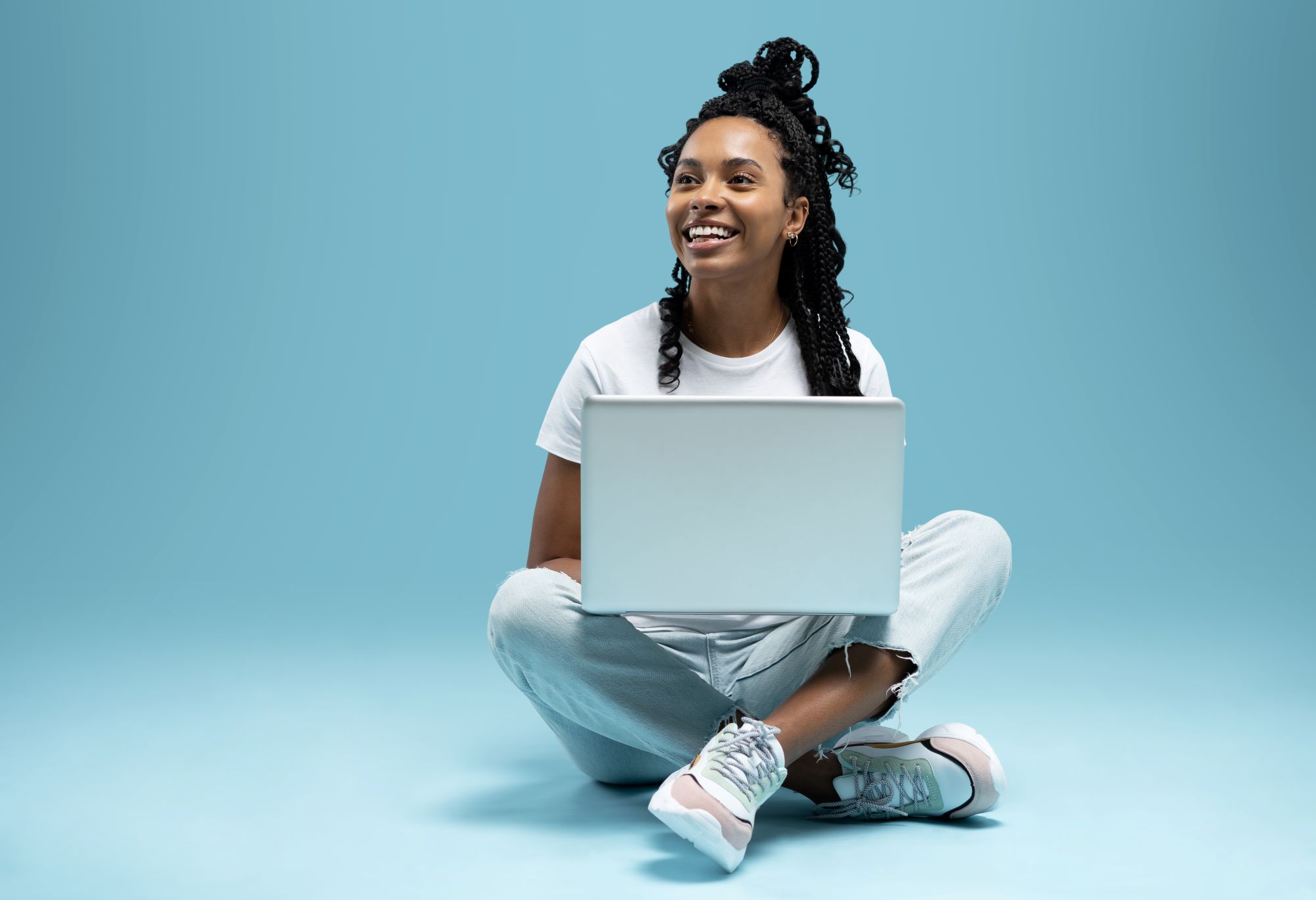 Black lady with laptop